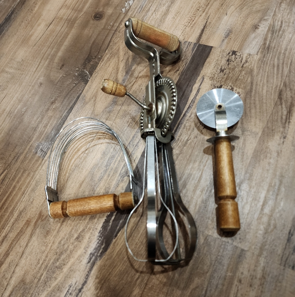 Vintage Wood Handle Kitchen Tools